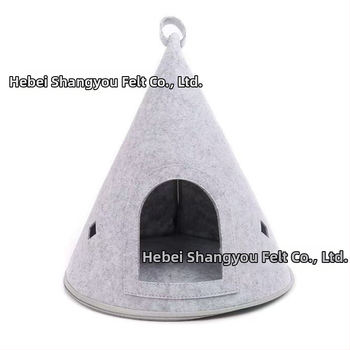 Котешка къщичка Four Seasons Универсална подвижна полузатворена палатка за котешка къщичка от филц, гнездо за домашни любимци