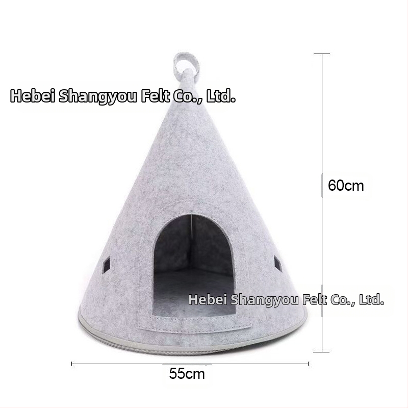Котешка къщичка Four Seasons Универсална подвижна полузатворена палатка за котешка къщичка от филц, гнездо за домашни любимци