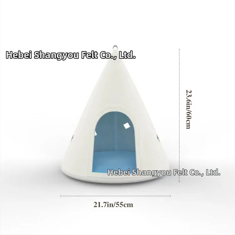 Котешка къщичка Four Seasons Универсална подвижна полузатворена палатка за котешка къщичка от филц, гнездо за домашни любимци