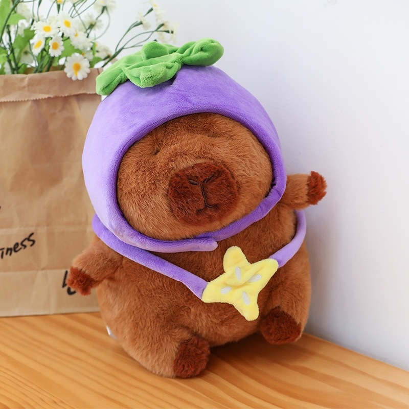 Uus Kapibala kapybara plush-mänguasi, mitme stiiliga mängunukk, poistele ja tüdrukutele, sünnipäevakingitusnukk