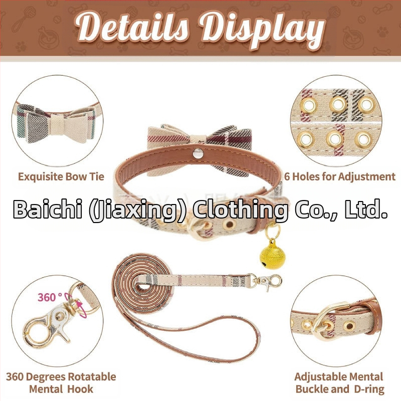 Sada vodítok na uterák s trojuholníkovým motýlikom a kockovaným obojkom pre psov Amazon Pet