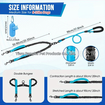 Λουρί για κατοικίδια με ένα σύρσιμο, δύο λουριά για μεγάλο σκύλο, διπλό χερούλι, σχοινί για σκύλους, αντιεκρηκτικό, μεγάλο σκυλί, εξάνθημα