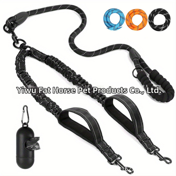 Λουρί για κατοικίδια με ένα σύρσιμο, δύο λουριά για μεγάλο σκύλο, διπλό χερούλι, σχοινί για σκύλους, αντιεκρηκτικό, μεγάλο σκυλί, εξάνθημα