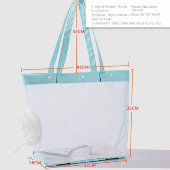 Τσάντα κατοικίδιων ζώων για περπάτημα και γάτες, φορητή τσάντα ώμου από νάιλον πλέγμα, διαφανής τσάντα γάτας από πλέγμα, χονδρική σε απόθεμα, τσάντα γάτας με διαρροή ποδιών