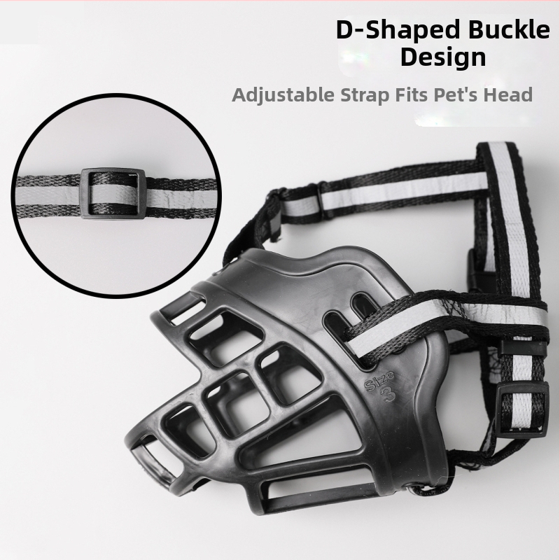 Нова пластмасова регулируема маска за уста за кучета, против ухапване, против лай, против хранене, маска за домашни любимци на едро