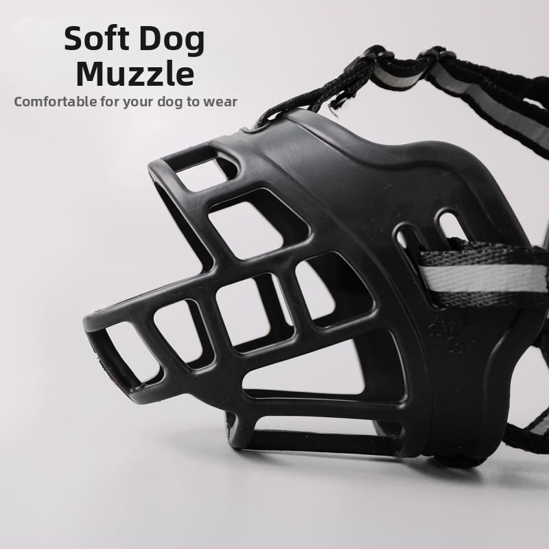 Нова пластмасова регулируема маска за уста за кучета, против ухапване, против лай, против хранене, маска за домашни любимци на едро