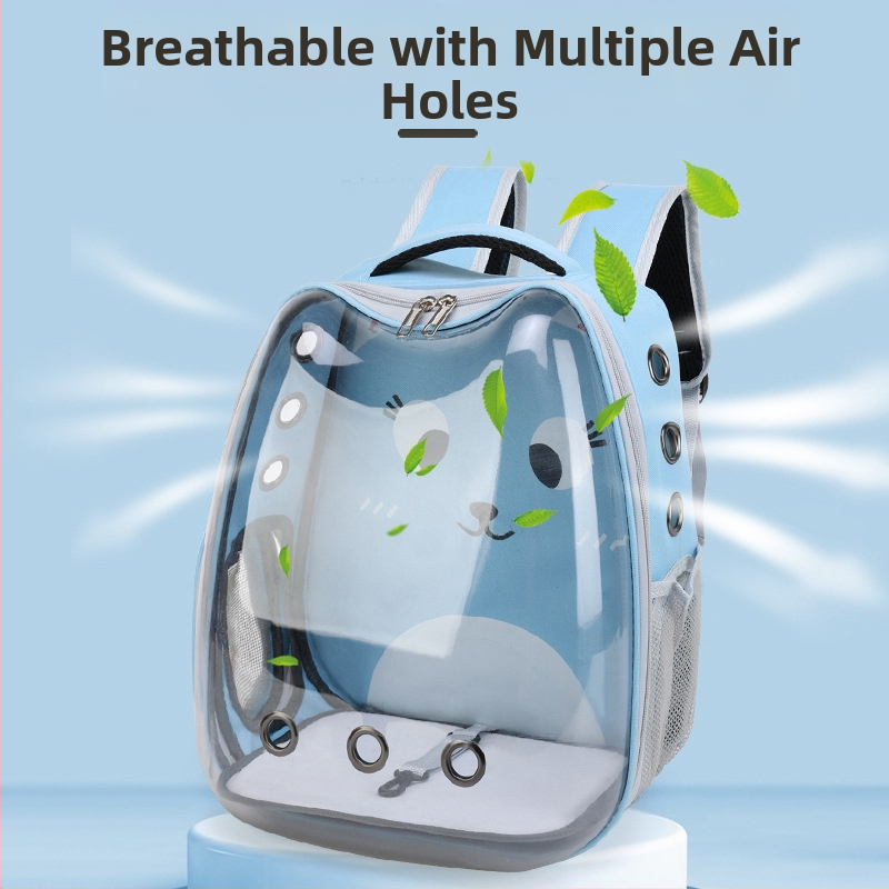 Панорамна прозрачна дишаща преносима раница за домашни любимци, космическа капсула, чанта за котки, котешка клетка, раница за носене на котки