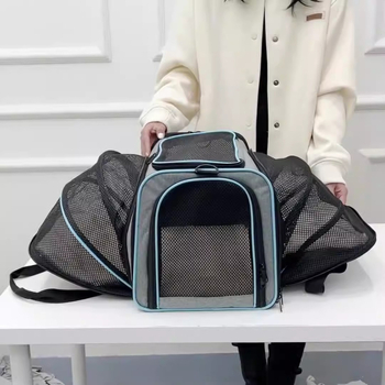 Proširiva torba za kućne ljubimce, prijenosna torba za mačke, kavez za pse, kutija za mačke, prijenosna dijagonalna velika mrežasta torba za kućne ljubimce