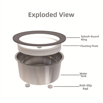 Μπολ νερού από ανοξείδωτο ατσάλι για κατοικίδια, 2 λίτρα, πλωτό μπολ νερού με μη υγρή λαβή, μεγάλη λεκάνη για σκύλους, μεγάλης χωρητικότητας, ανθεκτικό στις πιτσιλιές και στις υπερχειλίσεις