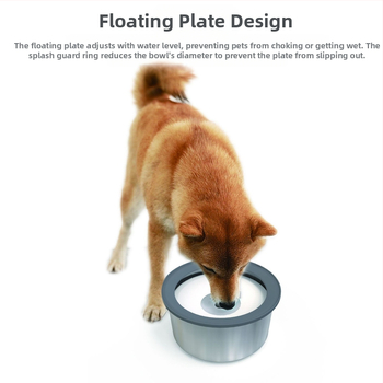 Μπολ νερού από ανοξείδωτο ατσάλι για κατοικίδια, 2 λίτρα, πλωτό μπολ νερού με μη υγρή λαβή, μεγάλη λεκάνη για σκύλους, μεγάλης χωρητικότητας, ανθεκτικό στις πιτσιλιές και στις υπερχειλίσεις