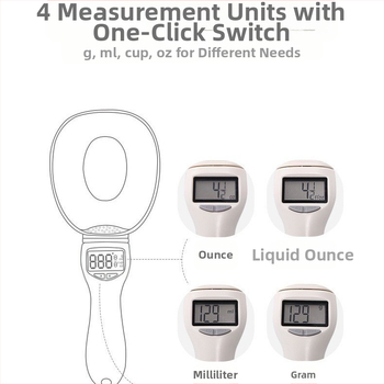 Didelis šaukštas, matavimo šaukštas, elektroninės svarstyklės, matavimo šaukštas, kačių ėdalo, šunų ėdalo, naminių gyvūnėlių šėrimo šaukštas, virtuvės kepimo svėrimo šaukštas