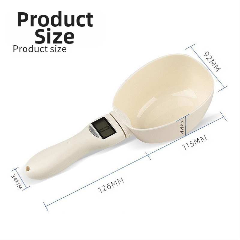 Didelis šaukštas, matavimo šaukštas, elektroninės svarstyklės, matavimo šaukštas, kačių ėdalo, šunų ėdalo, naminių gyvūnėlių šėrimo šaukštas, virtuvės kepimo svėrimo šaukštas