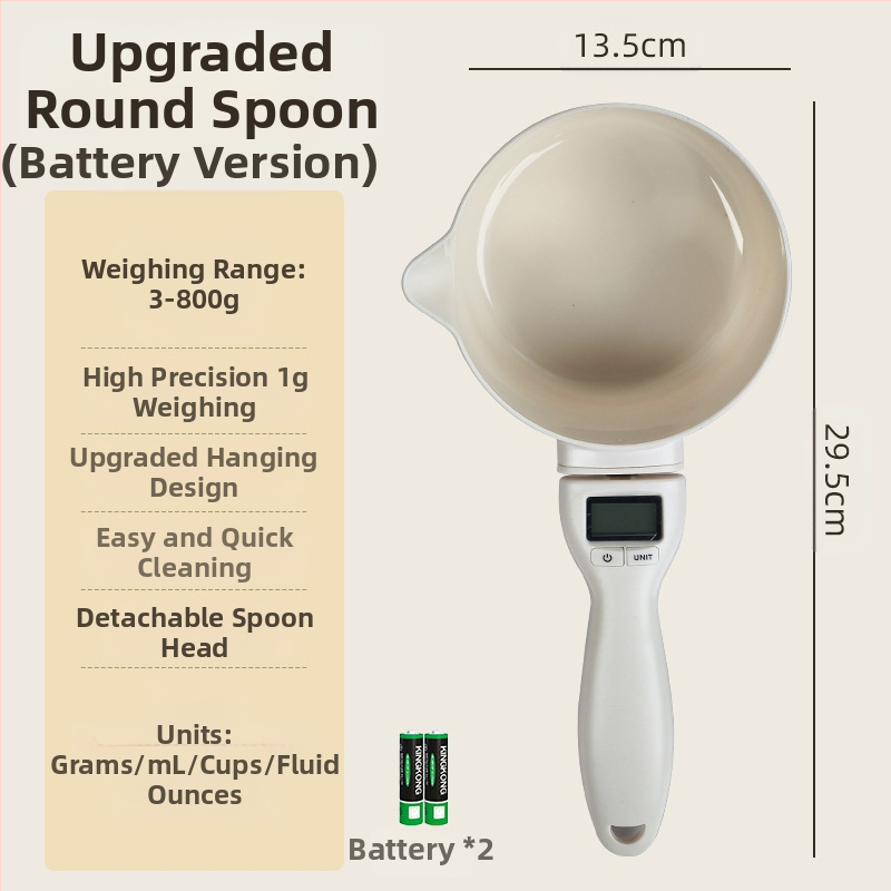 Didelis šaukštas, matavimo šaukštas, elektroninės svarstyklės, matavimo šaukštas, kačių ėdalo, šunų ėdalo, naminių gyvūnėlių šėrimo šaukštas, virtuvės kepimo svėrimo šaukštas