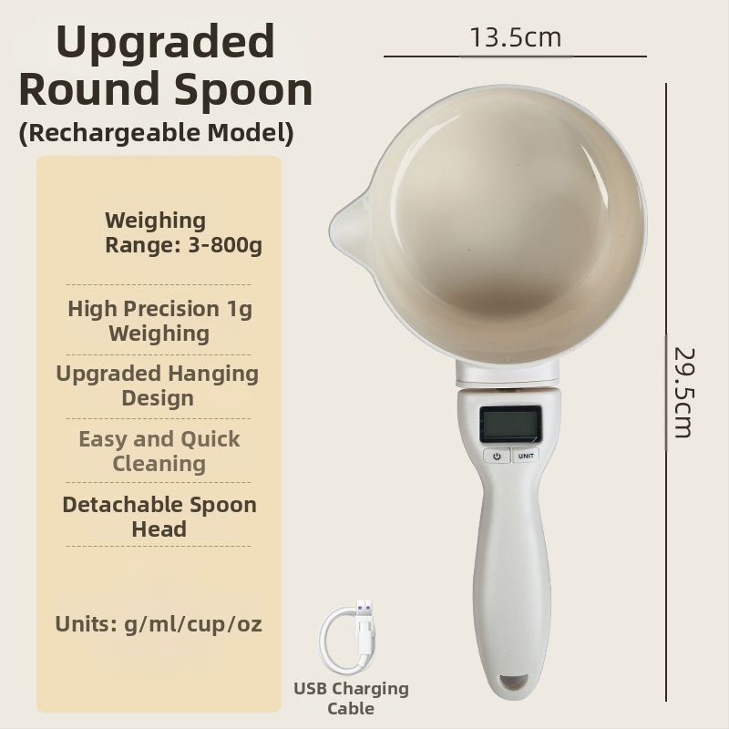 Didelis šaukštas, matavimo šaukštas, elektroninės svarstyklės, matavimo šaukštas, kačių ėdalo, šunų ėdalo, naminių gyvūnėlių šėrimo šaukštas, virtuvės kepimo svėrimo šaukštas