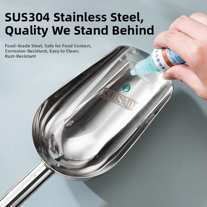 Удебелена лопата за лед от неръждаема стомана, многофункционална лопата за лед 304, лопата за кубчета лед, лопата за закуски, лопата за сухи стоки, домашна кухня, търговска