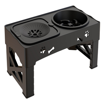 Τροφοδότης κατοικίδιων ζώων από ανοξείδωτο ατσάλι με διπλό μπολ, ενσωματωμένη ανυψωτική λεκάνη με αντικραδασμική προστασία για το λαιμό, μπολ αργής τροφοδοσίας για κατοικίδια, χονδρικής