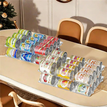 Daugiasluoksnė konservų laikymo lentynėlė, sudedama alaus ir gėrimų laikymo lentynėlė, permatoma, laisvai kombinuota konservų laikymo lentynėlė darbalaukyje