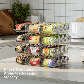 Daugiasluoksnė konservų laikymo lentynėlė, sudedama alaus ir gėrimų laikymo lentynėlė, permatoma, laisvai kombinuota konservų laikymo lentynėlė darbalaukyje