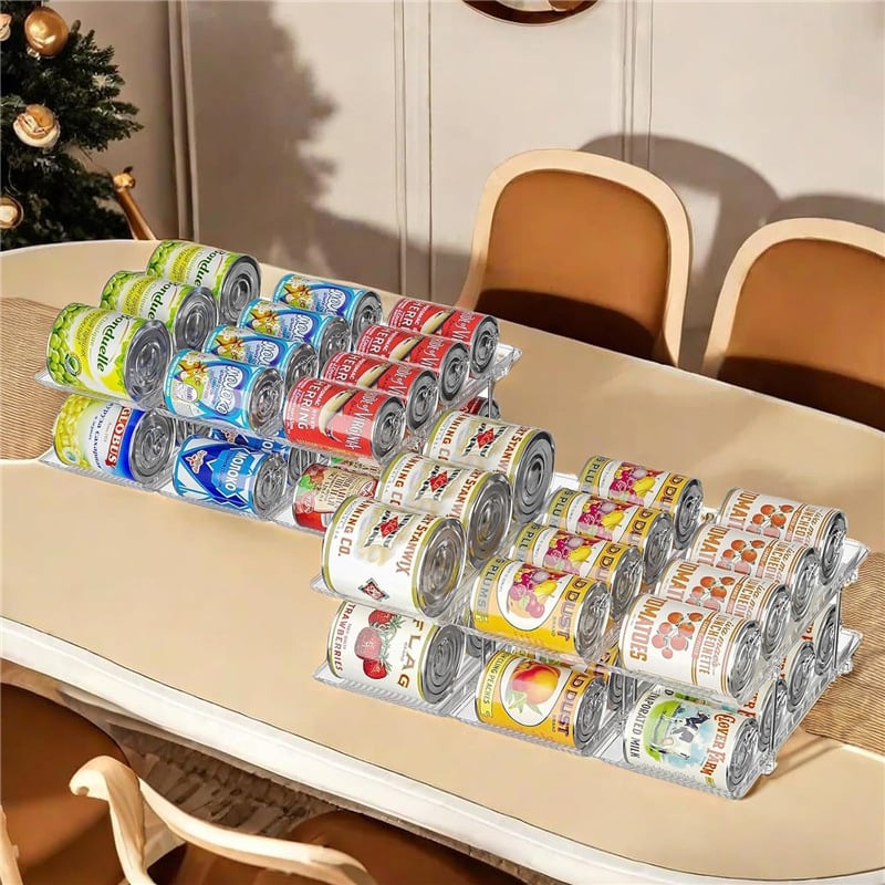 Daudzslāņu konservu uzglabāšanas plaukts, sakraujams alus un dzērienu caurspīdīgs uzglabāšanas plaukts, bezmaksas kombinācija, konservu galda uzglabāšanas plaukts
