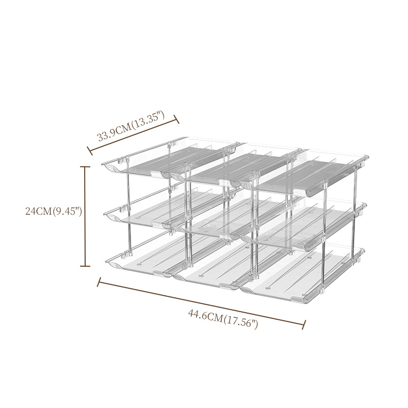 Daugiasluoksnė konservų laikymo lentynėlė, sudedama alaus ir gėrimų laikymo lentynėlė, permatoma, laisvai kombinuota konservų laikymo lentynėlė darbalaukyje