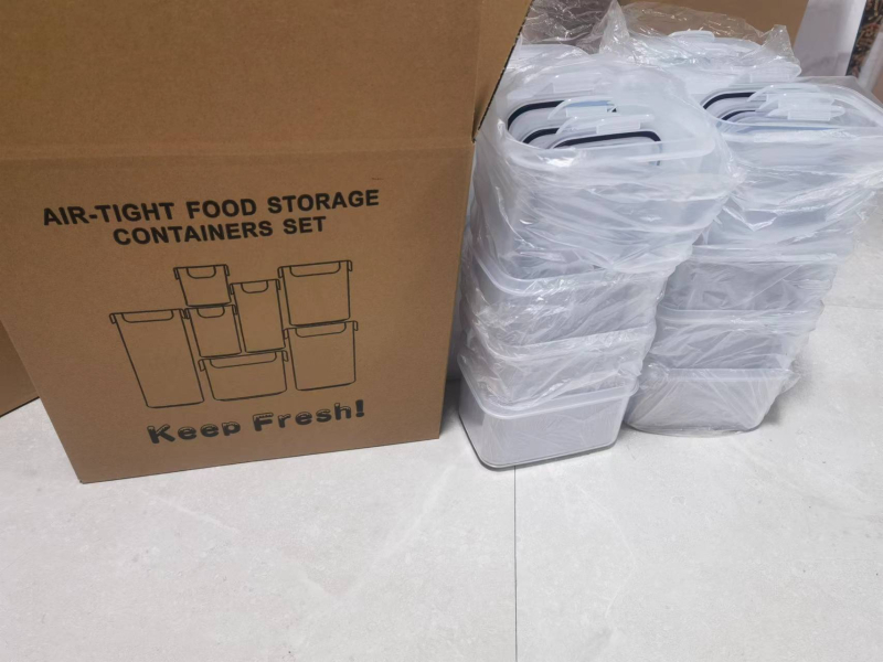 Maistinės klasės virtuvės sandarus stiklainis plastikinis grūdų laikymo dėžutės laikymo stiklainis užkandžių laikymo dėžutė PP20 dalių rinkinys