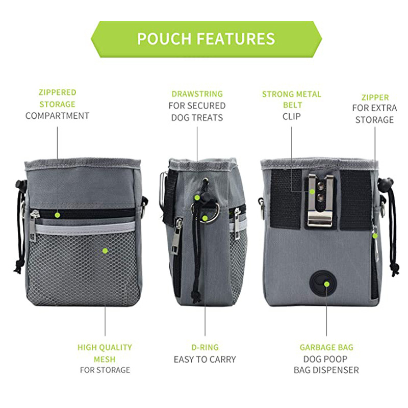 Фабрична доставка чанта за домашни любимци за хапване на открито чанта за кръста, чанта за кучешка храна за хапване чанта за кучета за кръста, чанта за обучение на кучета, домашни любимци