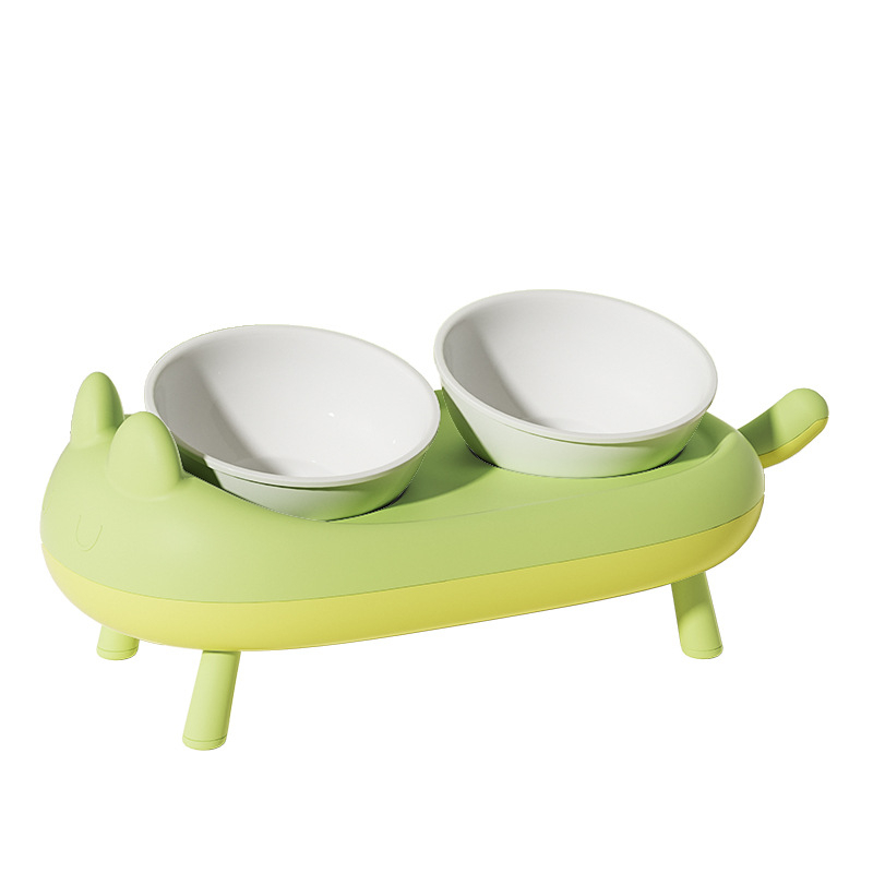 Μπολ για γάτες, κεραμικό μπολ τροφής για γάτες, κύπελλο, μπολ ρυζιού για γάτες, λοξό στόμιο, αντικραδασμικό διπλό μπολ, μπολ τροφής για σκύλους, είδη κατοικίδιων ζώων