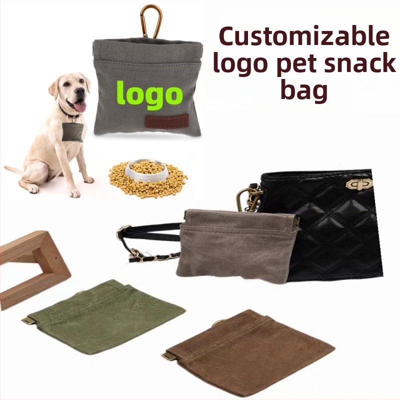 Piiriülene lemmikloomade suupistekott, koeratoidukott, jalutav koer, vööle riputatav kaasaskantav suure mahutavusega kassi- ja koeratoidukott