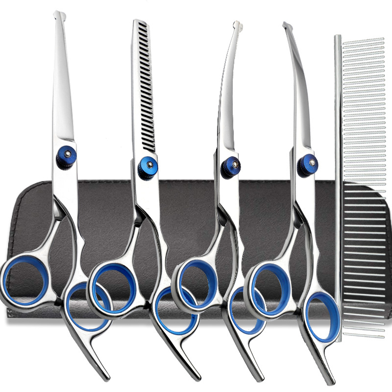 Ножици за домашни любимци директно от фабриката, професионални ножици за подстригване на кучешка козина, ножици за подстригване на плюшени мечета, костюм за подстригване на красота за домашни любимци