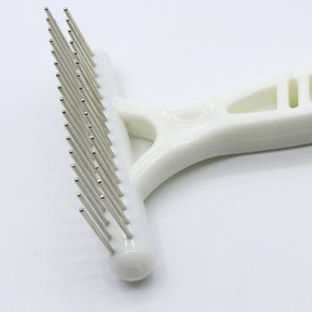 Гребен за домашни любимци с отворен възел, дългокосмест, за кучета от неръждаема стомана, гребен с отворен възел за котки и кучета, гребен за гребло, козметични продукти, гребен за кучета, малък бял гребен