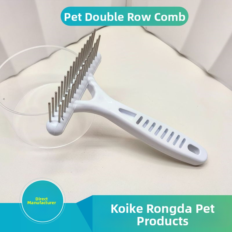 Гребен за домашни любимци с отворен възел, дългокосмест, за кучета от неръждаема стомана, гребен с отворен възел за котки и кучета, гребен за гребло, козметични продукти, гребен за кучета, малък бял гребен