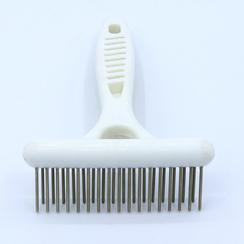 Гребен за домашни любимци с отворен възел, дългокосмест, за кучета от неръждаема стомана, гребен с отворен възел за котки и кучета, гребен за гребло, козметични продукти, гребен за кучета, малък бял гребен