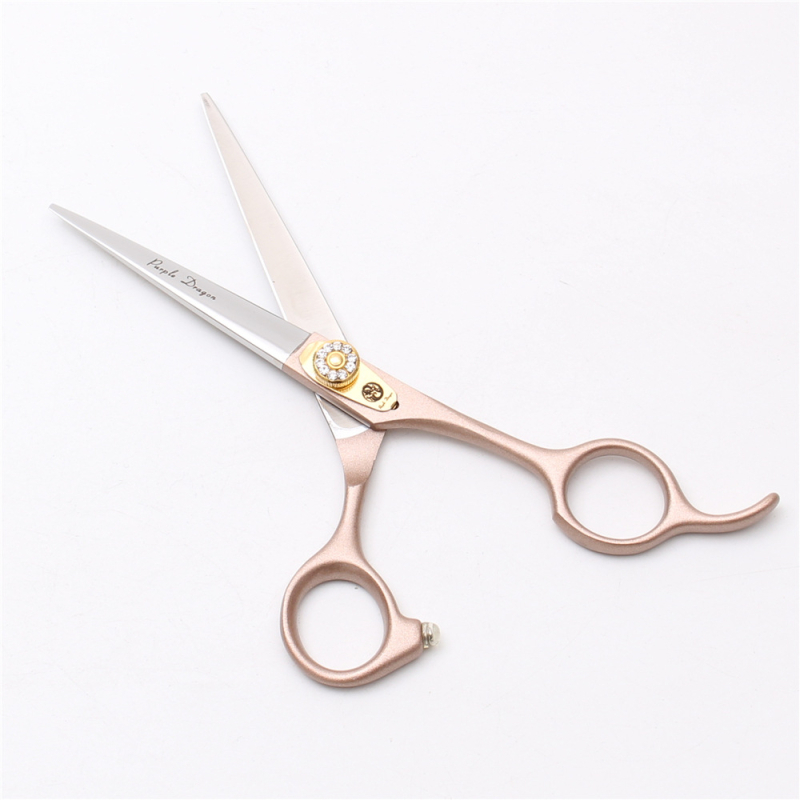 Лилав дракон 5.5-инчови/6.0/7-инчови ножици с плоски зъби, розово злато, ножици за бретон, изтъняване на косата, професионални фризьорски ножици