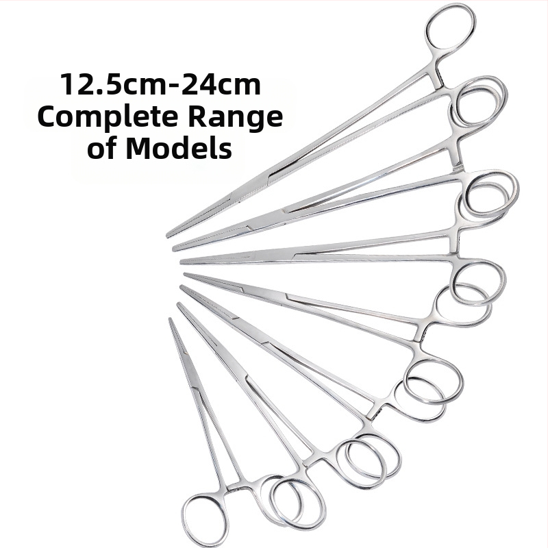 Търговия на едро медицински хемостатични щипци от неръждаема стомана, щипки за скубане на коса, щипки за вендузи, хирургически щипки, съдови щипки с прав лакът, плоска уста
