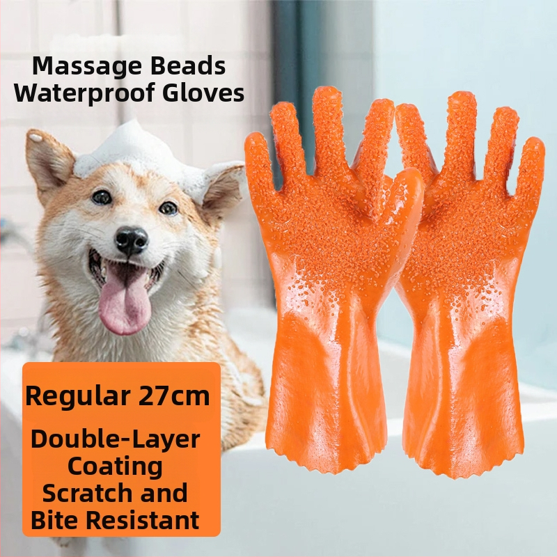 Kassi kriimustusvastased kassi suplemiskindad lemmikloomale, koerale, spetsiaalsed rullitud kassi küürimis- ja karvaeemalduse kindad, pikendatud veekindlad hammustusvastased kindad