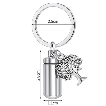 „Amazon“ karštai parduodamas Europos ir Amerikos atminimo gyvūnėlių urnos pakabukas iš nerūdijančio plieno cilindrinio gyvybės medžio kvepalų buteliuko raktų pakabuko