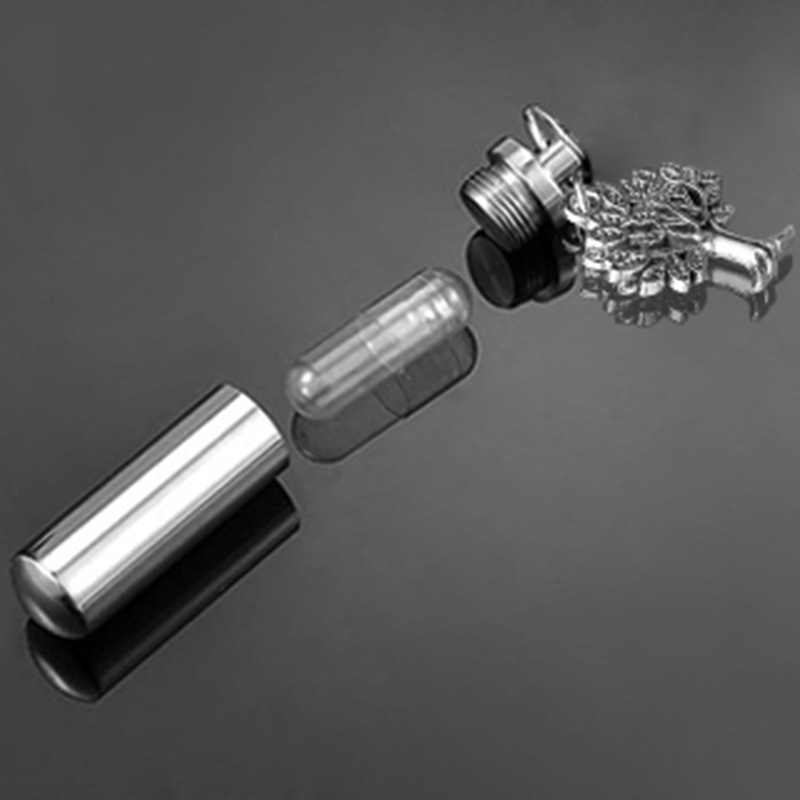 „Amazon“ karštai parduodamas Europos ir Amerikos atminimo gyvūnėlių urnos pakabukas iš nerūdijančio plieno cilindrinio gyvybės medžio kvepalų buteliuko raktų pakabuko