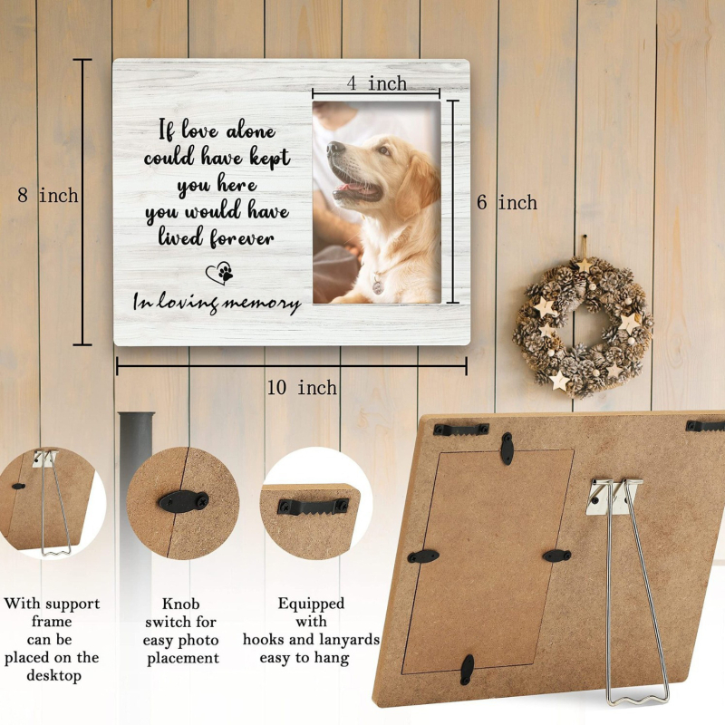 Рамка за снимки в памет на куче Мемориална снимка Рамка за снимки в памет на домашен любимец Рамка за снимки в памет на куче и котка Мемориална рамка за снимки в памет на подаръчна маса