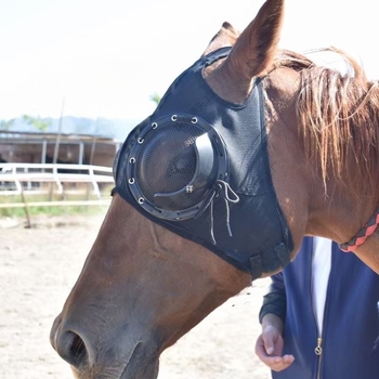 Κάλυμμα ζώνης μάσκας ματιών ιπποδρομιών αντιανεμική μάσκα ματιών μάσκα ματιών αγώνων ταχύτητας με πλέγμα μάσκα ματιών αντιτραχωματικό κάλυμμα κεφαλής αλόγου μπλε