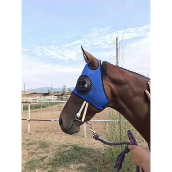 Κάλυμμα ζώνης μάσκας ματιών ιπποδρομιών αντιανεμική μάσκα ματιών μάσκα ματιών αγώνων ταχύτητας με πλέγμα μάσκα ματιών αντιτραχωματικό κάλυμμα κεφαλής αλόγου μπλε