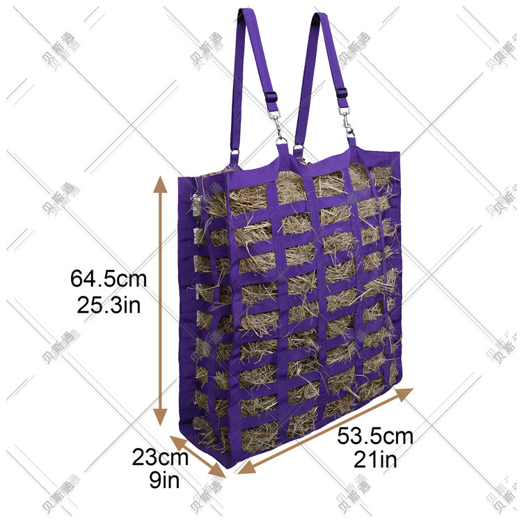 Piiriülene Amazoni suure mahutavusega mitme võrguga täispaelaga hobuse heinakott kuiva rohuga kott aeglaselt söötmiseks mõeldud heinakott