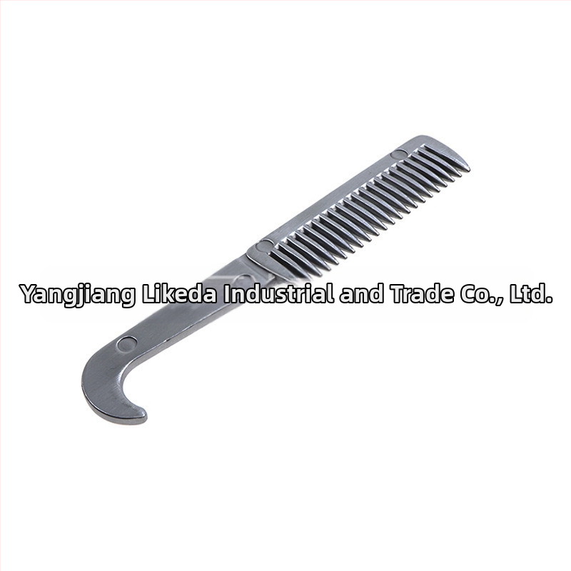 Гребен за грива за домашни любимци с дървена дръжка, гребен с отворен възел от алуминиева сплав, гребен за грива за коне, гребен за коса с широки зъби