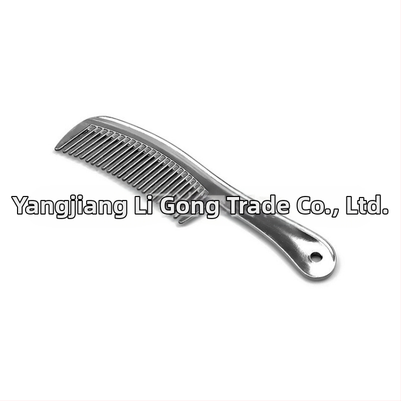 Гребен за грива за домашни любимци с дървена дръжка, гребен с отворен възел от алуминиева сплав, гребен за грива за коне, гребен за коса с широки зъби