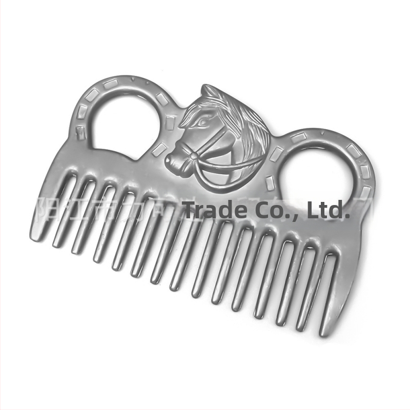 Гребен за грива за домашни любимци с дървена дръжка, гребен с отворен възел от алуминиева сплав, гребен за грива за коне, гребен за коса с широки зъби