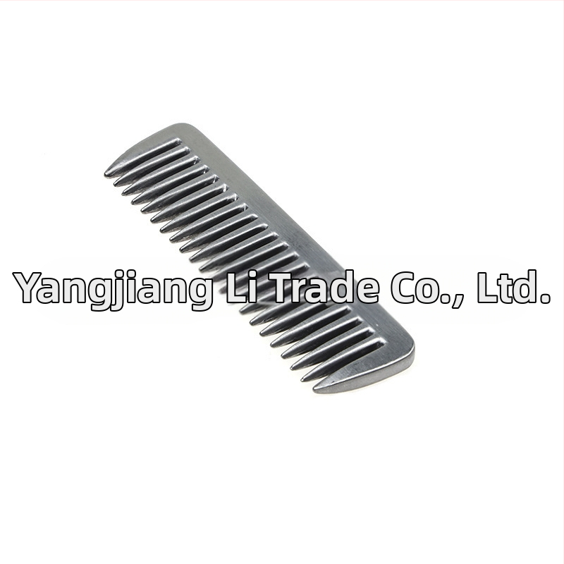 Гребен за грива за домашни любимци с дървена дръжка, гребен с отворен възел от алуминиева сплав, гребен за грива за коне, гребен за коса с широки зъби