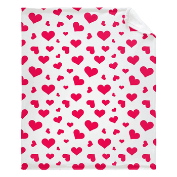 Punase südamemustriga sõbrapäeva tekk flanellmaterjalist pühadekingitus poiss- ja tüdruksõbrale