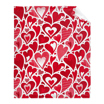 Punase südamemustriga sõbrapäeva tekk flanellmaterjalist pühadekingitus poiss- ja tüdruksõbrale