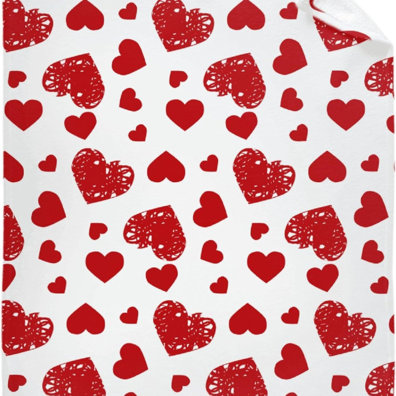 Punase südamemustriga sõbrapäeva tekk flanellmaterjalist pühadekingitus poiss- ja tüdruksõbrale