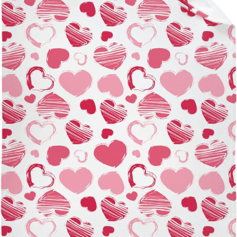 Punase südamemustriga sõbrapäeva tekk flanellmaterjalist pühadekingitus poiss- ja tüdruksõbrale