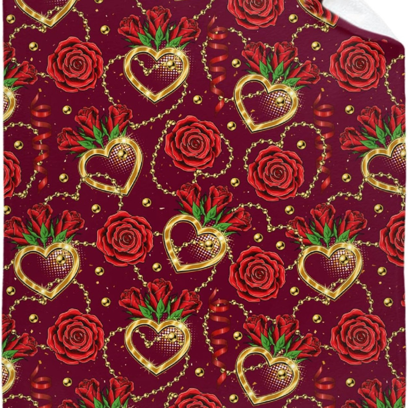 Punase südamemustriga sõbrapäeva tekk flanellmaterjalist pühadekingitus poiss- ja tüdruksõbrale